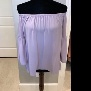 Purpleish Gray strapless blouse.
